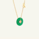 Médaille Coins Diamants Jade Vert