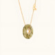 Médaille Coins Diamants Labradorite