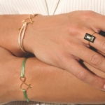 Bracelet Cordon Grosse Esperluette Beige – Image 2