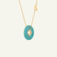 Médaille Coins Diamants Turquoise
