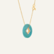 Médaille Coins Diamants Turquoise