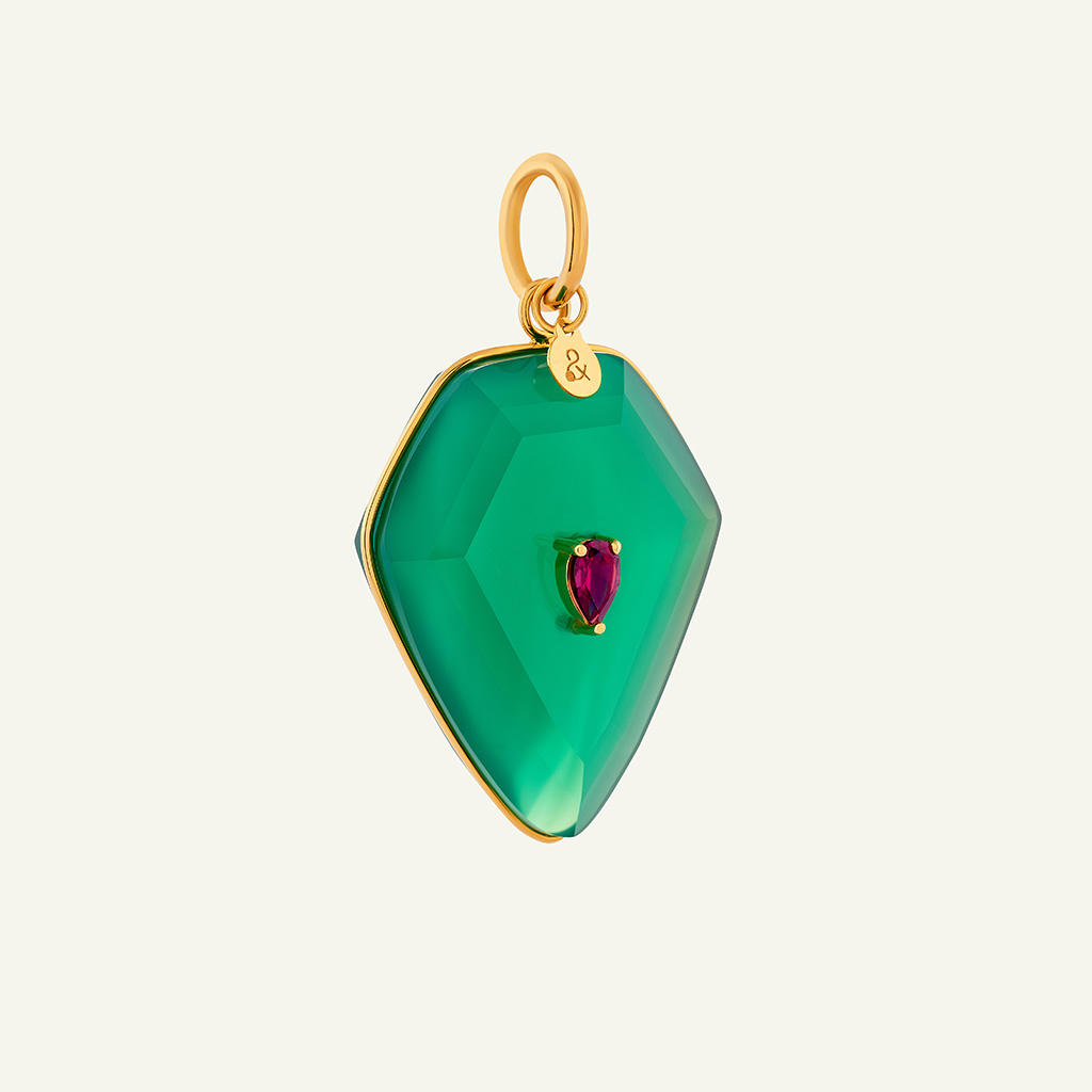 Médaille Calypso Agate verte - Rhodolite – Image 6