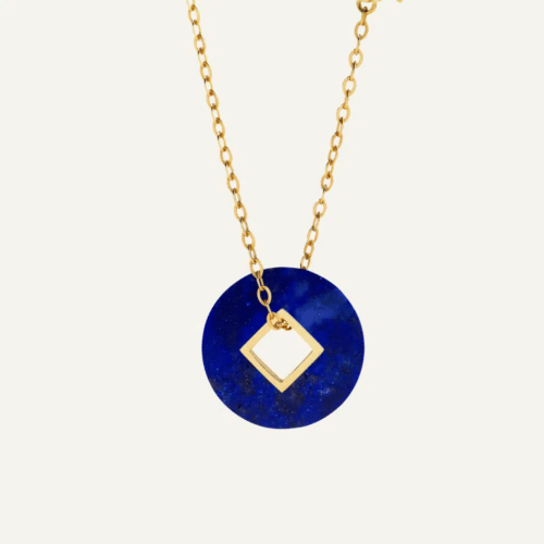 Médaille Coins diamant lapis lazuli Médaille Coins diamant lapis lazuli