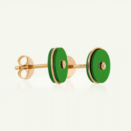 Boucles d’oreille Pi jade verte Boucles d’oreille Pi jade verte
