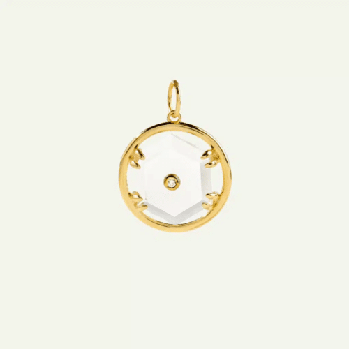 Médaille hexagone cristal de roche Médaille hexagone cristal de roche