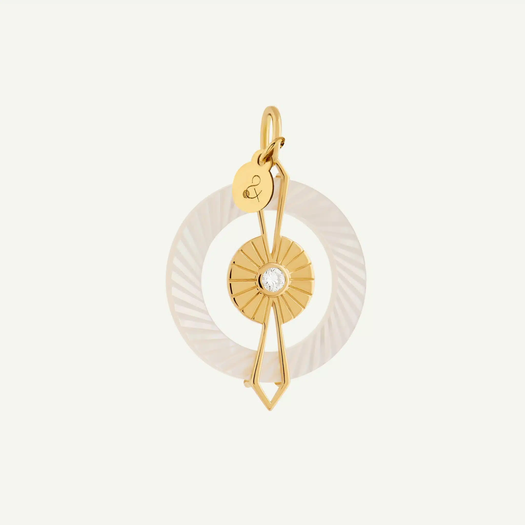 Médaille Sun Nacre Blanche Médaille Sun Nacre Blanche