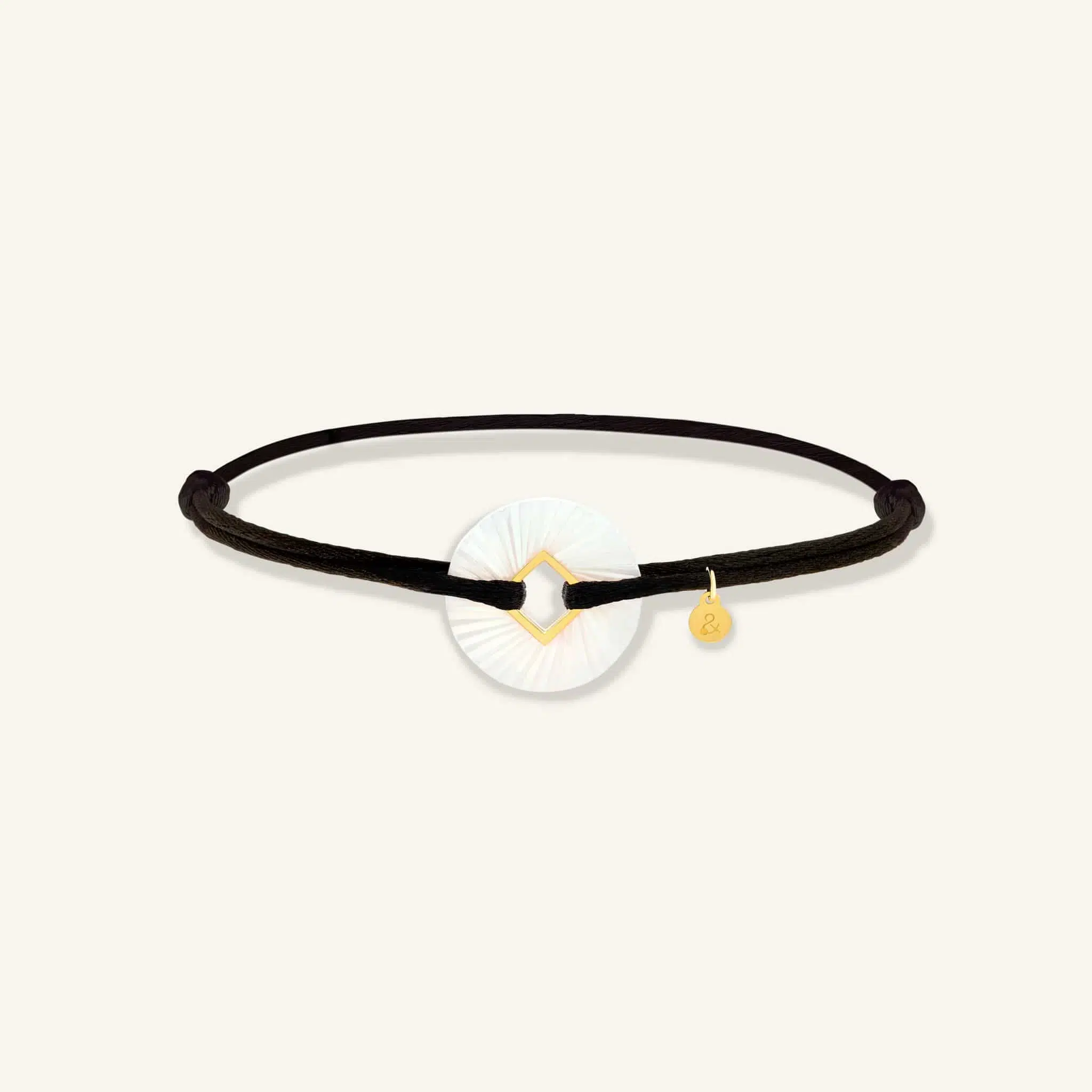 Bracelet Cordon Coins Nacre blanche Bracelet Cordon Coins Nacre blanche