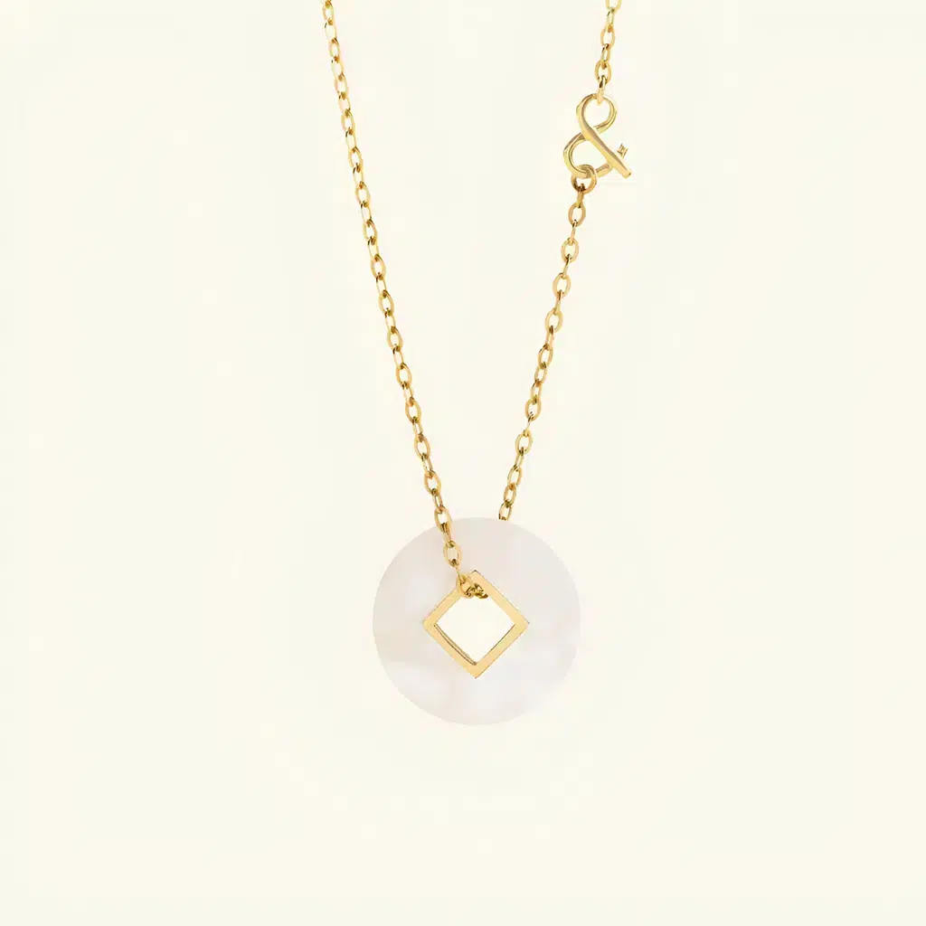 Médaille Coins Nacre Blanche Médaille Coins Nacre Blanche