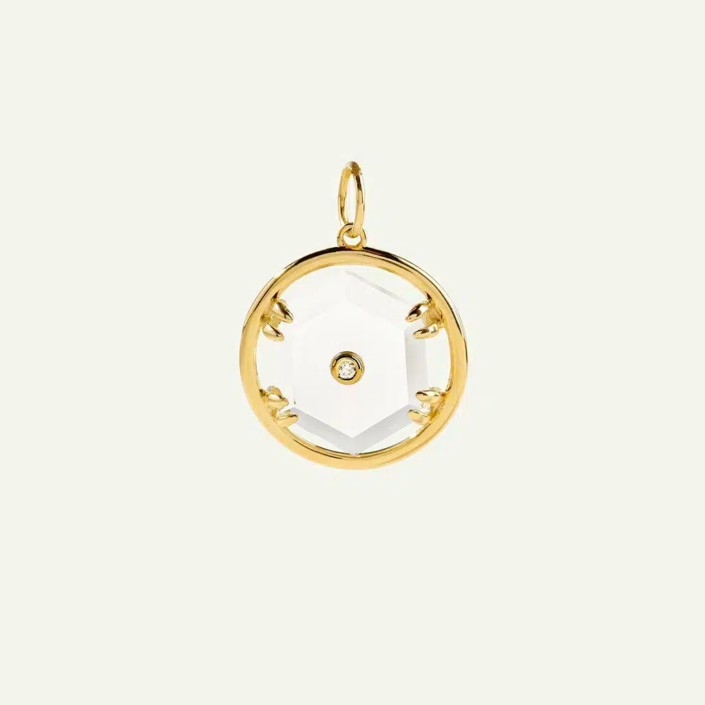 Médaille Hexagone Cristal de roche Médaille Hexagone Cristal de roche