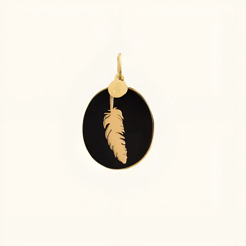 Médaille Plume Onyx Médaille Plume Onyx