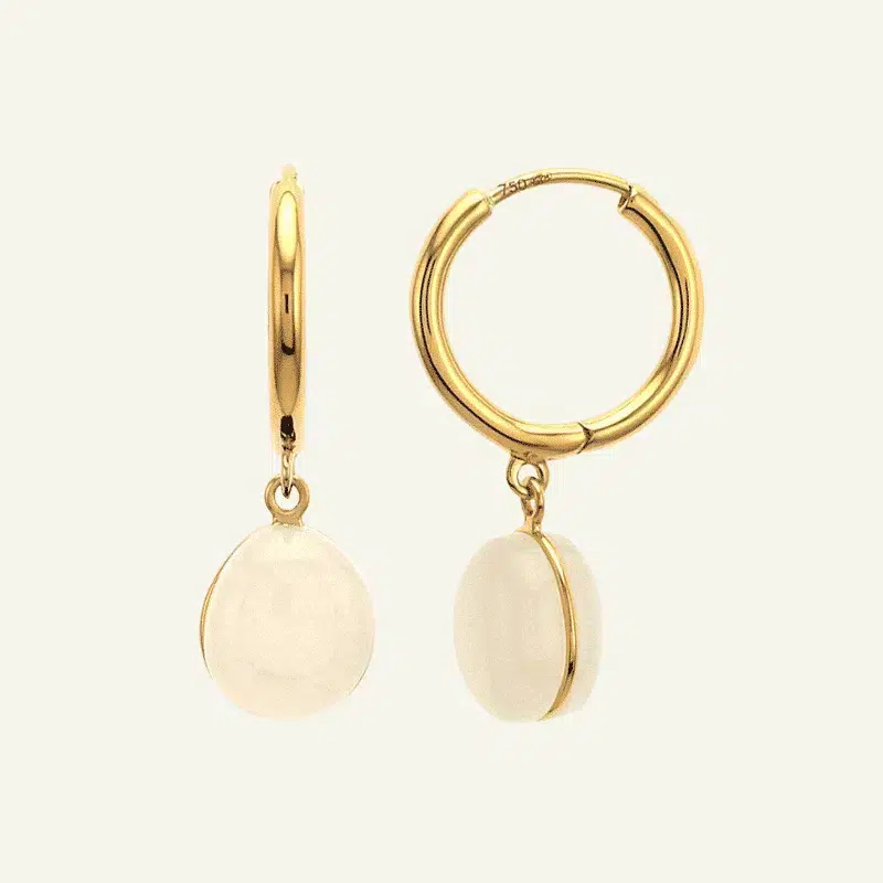 Boucles d’oreilles Bestouan Pierre de lune Blanche Boucles d’oreilles Bestouan Pierre de lune Blanche