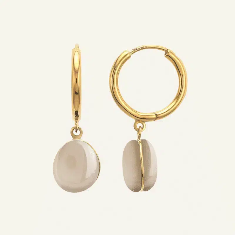 Boucles d’oreilles Bestouan Pierre de lune Grise Boucles d’oreilles Bestouan Pierre de lune Grise