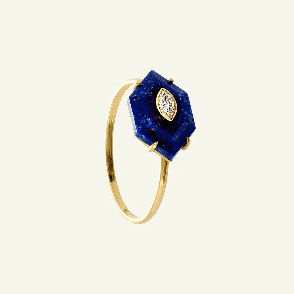 Bague Azura Lapis Lazuli – Diamant Bague Azura Lapis Lazuli – Diamant